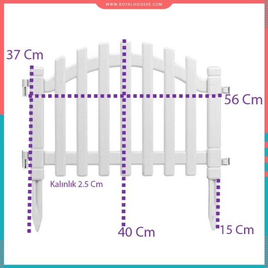 سياج بلاستيك للحديقة مكون من 4 قطع